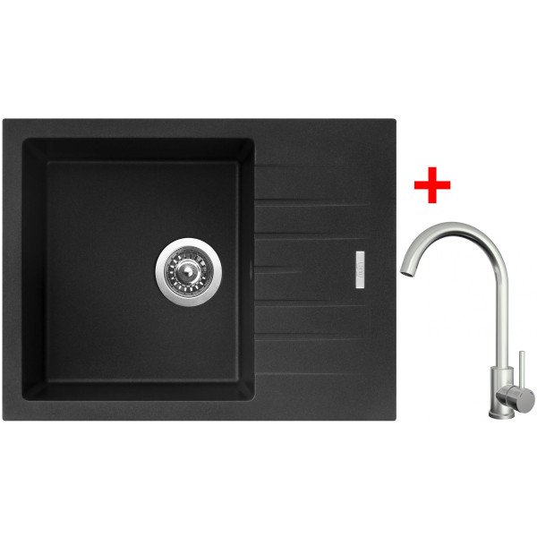 Sinks PERFECTO 650 Metalblack + ARCO celonerezová