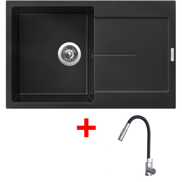 Sinks ULTIMA 790 Pureblack + ELASTA S nerez/černá