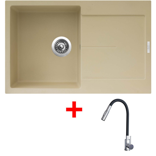 Sinks ULTIMA 790 Sahara + ELASTA S nerez/černá