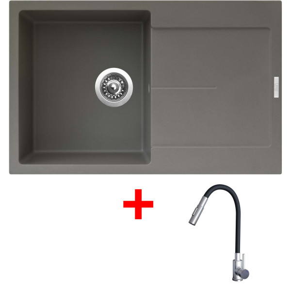 Sinks ULTIMA 790 Truffle + ELASTA S nerez/černá