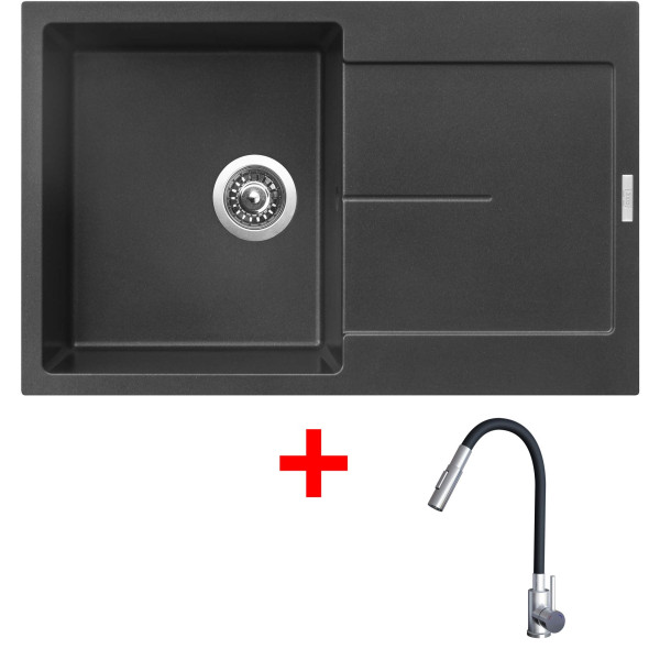 Sinks ULTIMA 790 Metalblack + ELASTA S nerez/černá