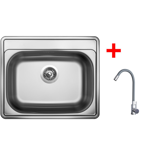 Sinks COMFORT 600 + ELASTA nerez/šedá