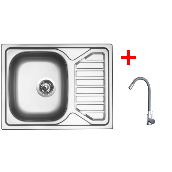 Sinks OKIO 650 + ELASTA nerez/šedá