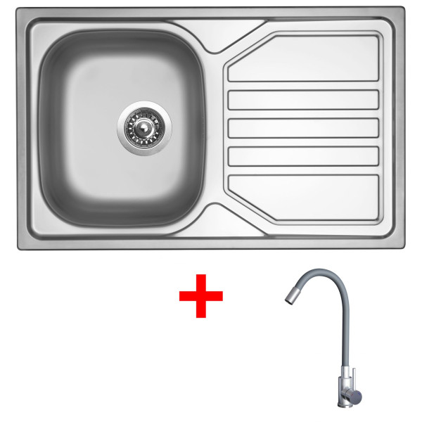 Sinks OKIO 800 + ELASTA nerez/šedá