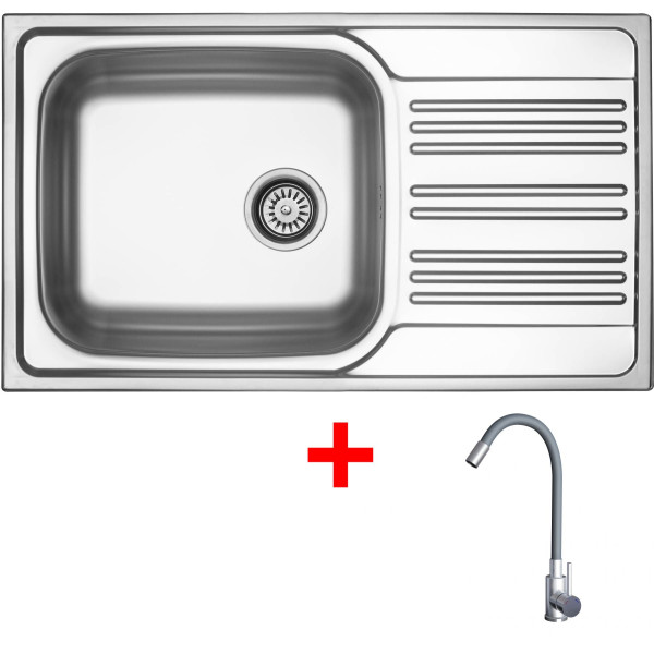 Sinks STAR 860 XXL + ELASTA nerez/šedá