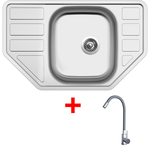 Sinks CORNO 770 + ELASTA nerez/šedá