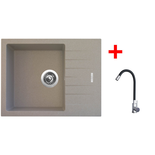 Sinks PERFECTO 650 Avena + ELASTA nerez/černá