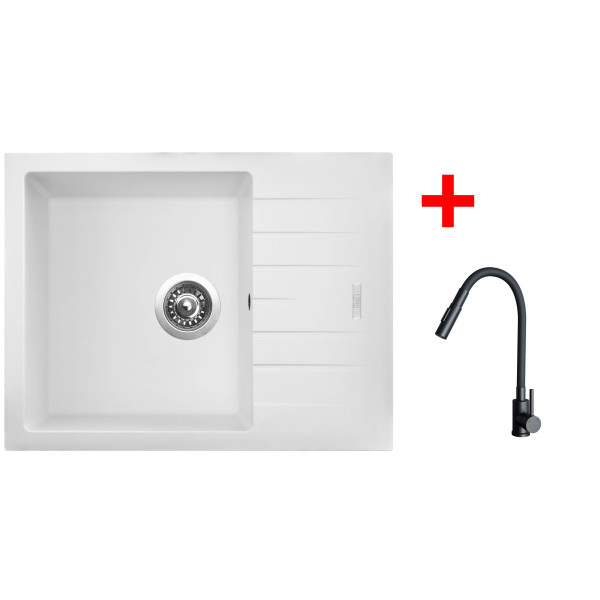 Sinks PERFECTO 650 Milk + ELASTA S černá matná