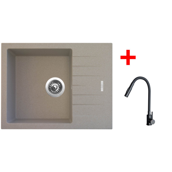 Sinks PERFECTO 650 Avena + ELASTA S černá matná