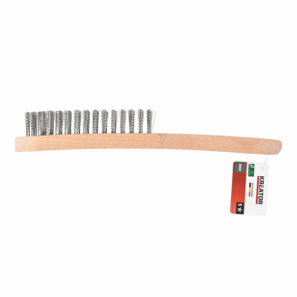 Ruční drátěný nerezový kartáč, dřevěná rukojeť