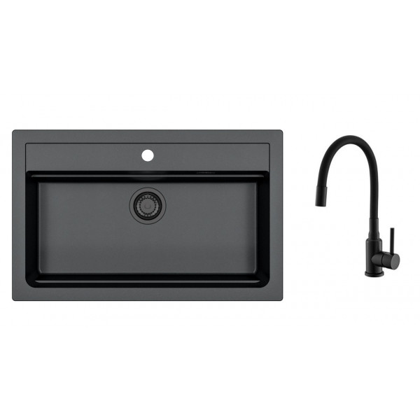 SET ALVEUS ATROX 40/91 BLACK ADDITION + BATERIE Mintas black MAT