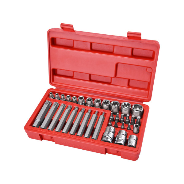 Hlavice a hroty Torx sada 35ks, 1/4",3/8", 1/2", CrV