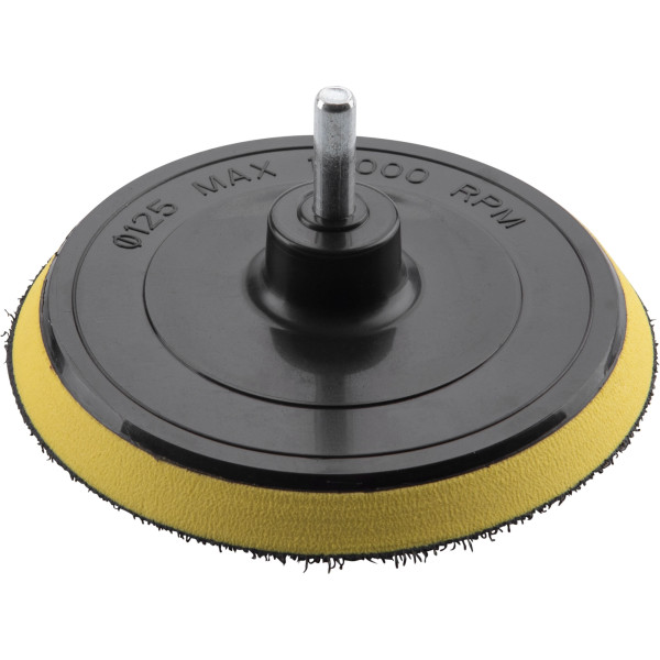 Nosič brusných výseků, do vrtačky - suchý zip, O 125mm, stopka 8mm