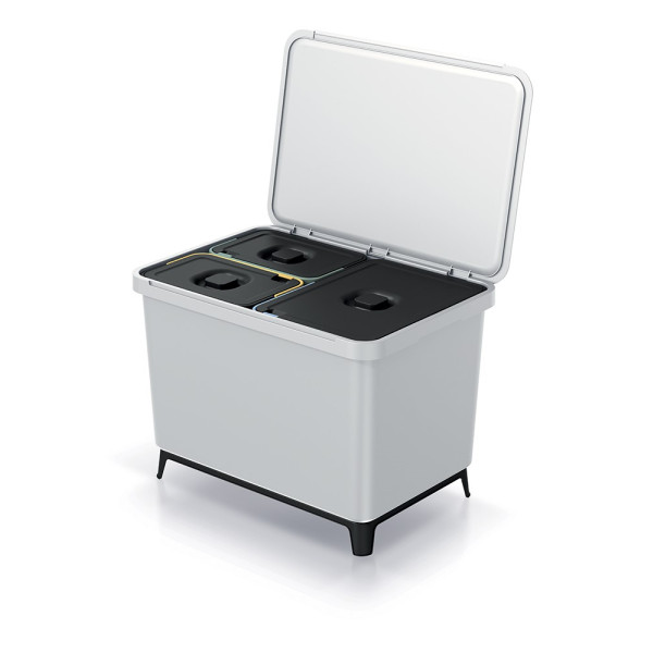 Odpadkový koš Prosperplast SYSTEMA 1x23l + 2x10l popelavý