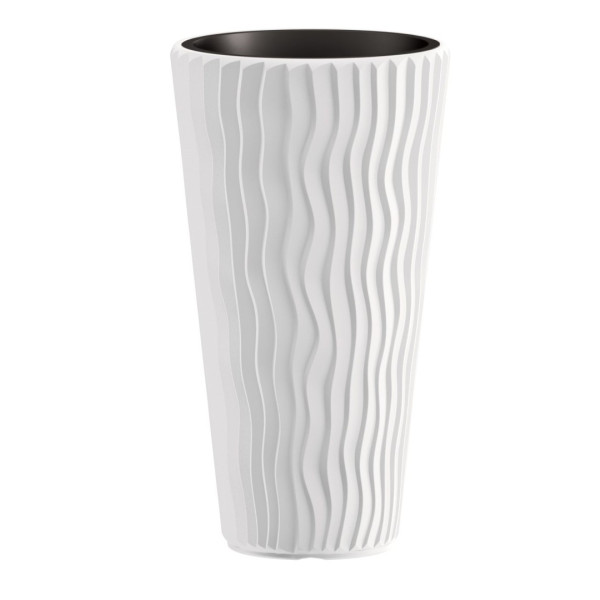 Květináč SANDY SLIM + vklad bílý 34,9 cm