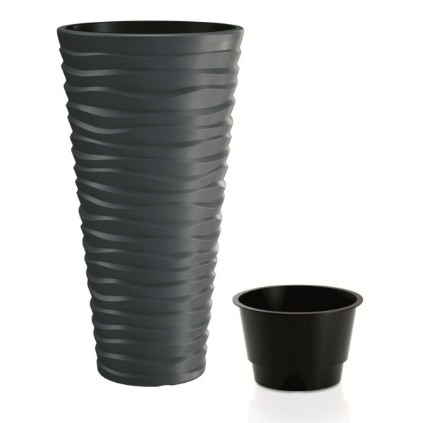 Květináč SAND SLIM + vklad antracit 39,0 cm