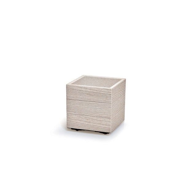 Květináč Prosperplast MADERA SQUARE eco wood 28,8 cm bílý eco