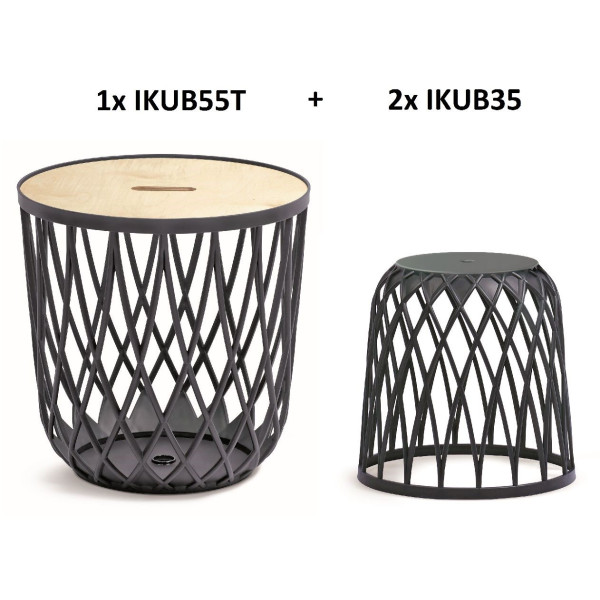 PROSPERPLAST Set univerzálních košů UNIQUBO 2+1 antracit