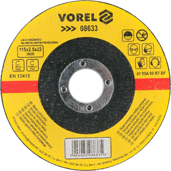 Vorel Kotouč řezný na kov 115 x 22 x 2,5 mm