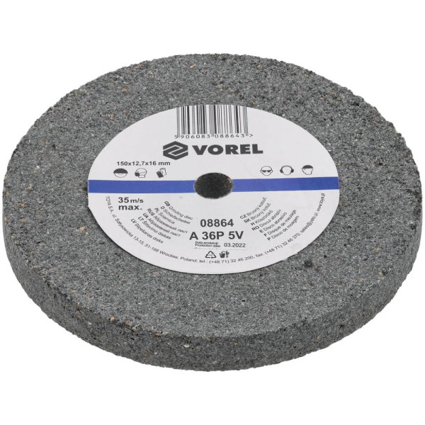 Vorel Kotouč brusný 150 x 12,7 x 16 mm hrubý do stolní brusky