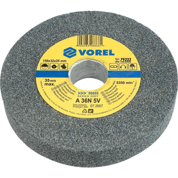 Vorel Kotouč brusný 150 x 12,7 x 17 mm jemný do stolní brusky