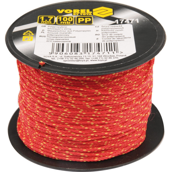 Vorel Šňůra zednická 1,75 mm x 100 m PP