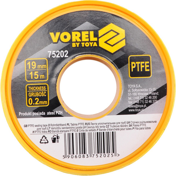 Vorel Páska teflonová 19 x 0,2mm 15m