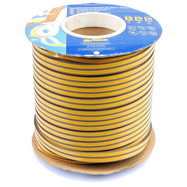 Vorel Těsnění do oken a dveří samolepící 9x4mm TYP E hnědé 150M