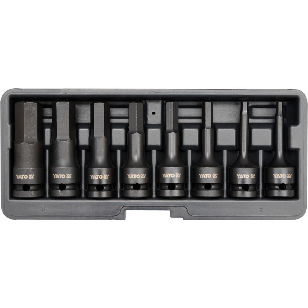 Yato Sada nástavců 1/2" rázové 8 ks H6-H19 imbus CrMo