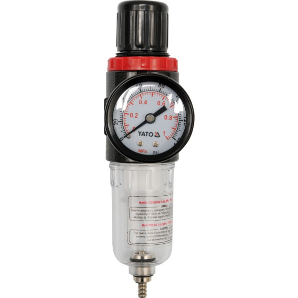 Yato Regulátor tlaku vzduchu 1/4", max. 0,93MPa, s filtrem (15ccm)