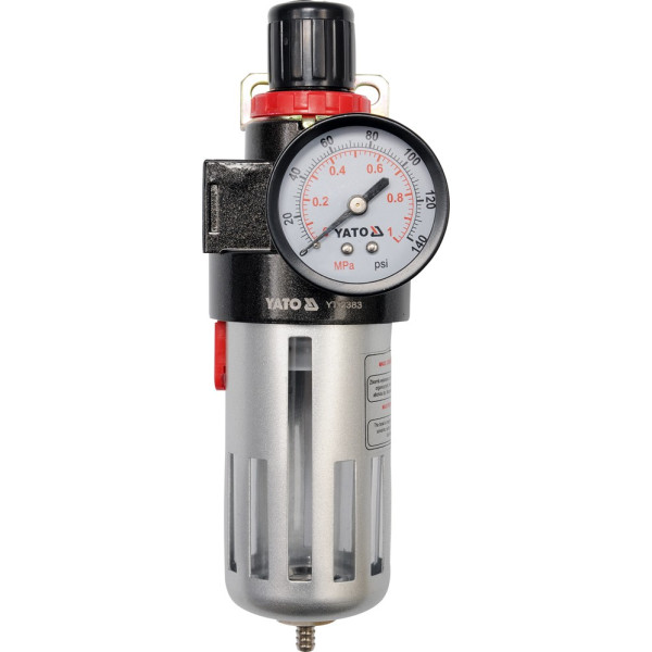 Yato Regulátor tlaku vzduchu 1/2", max. 0,93MPa, s filtrem (90ccm)