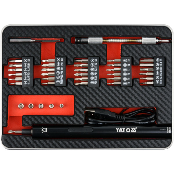 Yato Přesný aku šroubovák 3,6V SET 39PCS