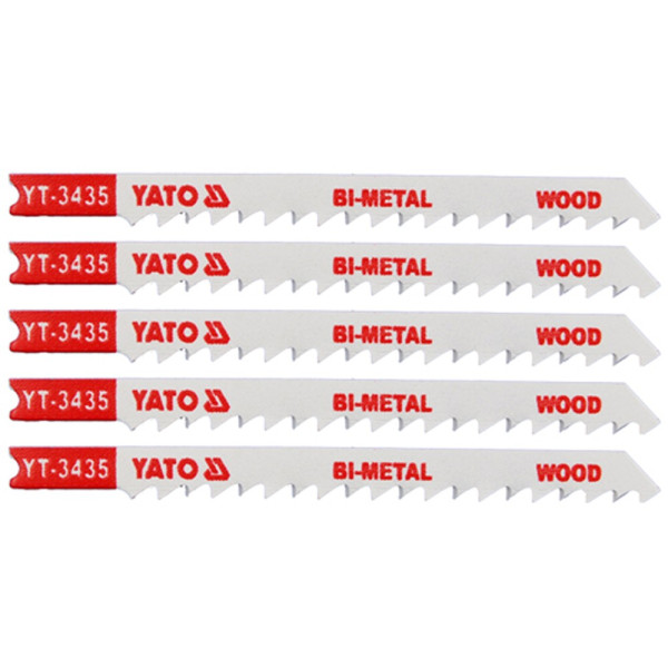 Yato List pilový do přímočaré pily 100 mm na dřevo TPI6 5 ks Bi-Metal
