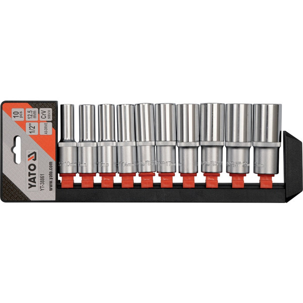 Yato Sada nástavců 1/2" šetihranné 10ks 10-24 mm