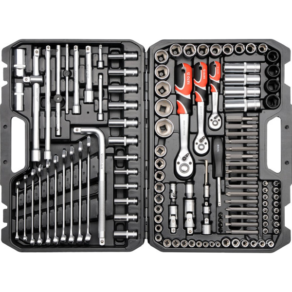 Yato Gola sada 1/2", 3/8", 1/4" + příslušenství 128 ks