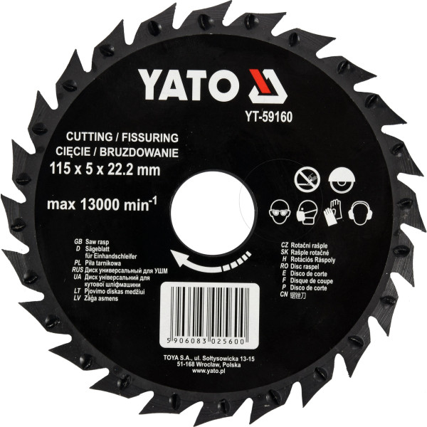Yato Rotační rašple pilková 115 mm