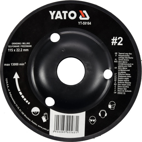 Yato Rotační rašple úhlová 115 mm typ 2