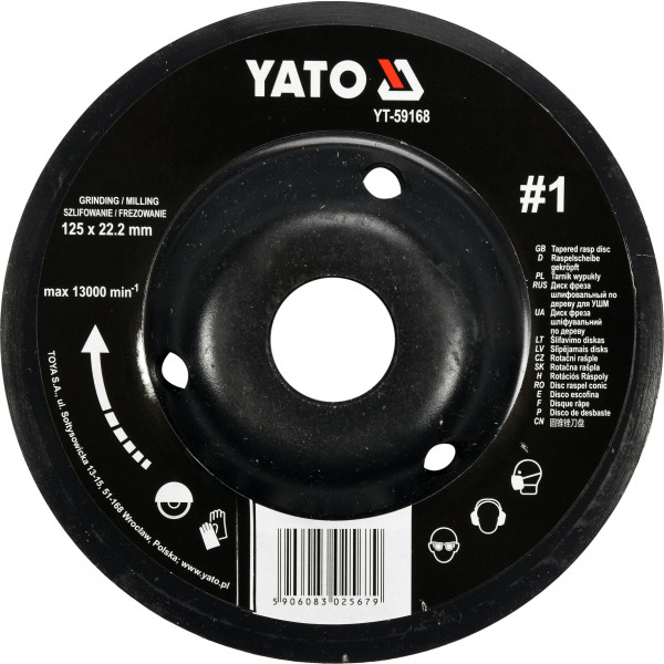Yato Rotační rašple úhlová jemná 125 mm typ 1