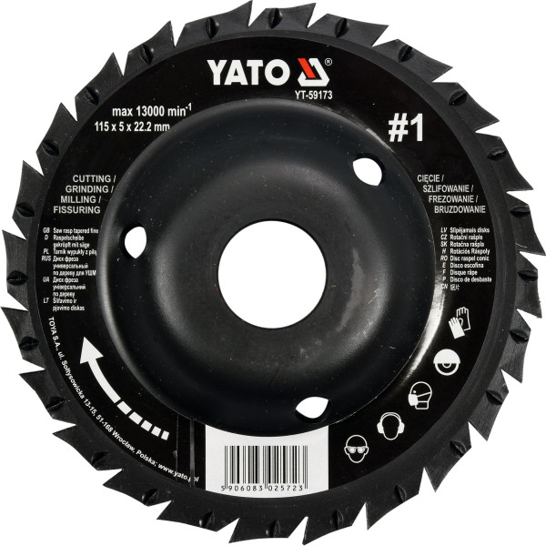 Yato Rotační rašple pilková úhlová 115 mm typ 1