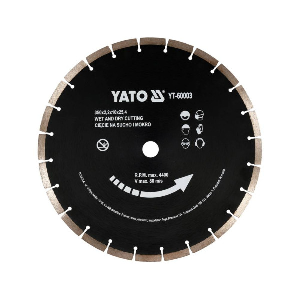 Yato Kotouč řezný diamantový segmentovaný 350 x 25,4 x 3,4 mm