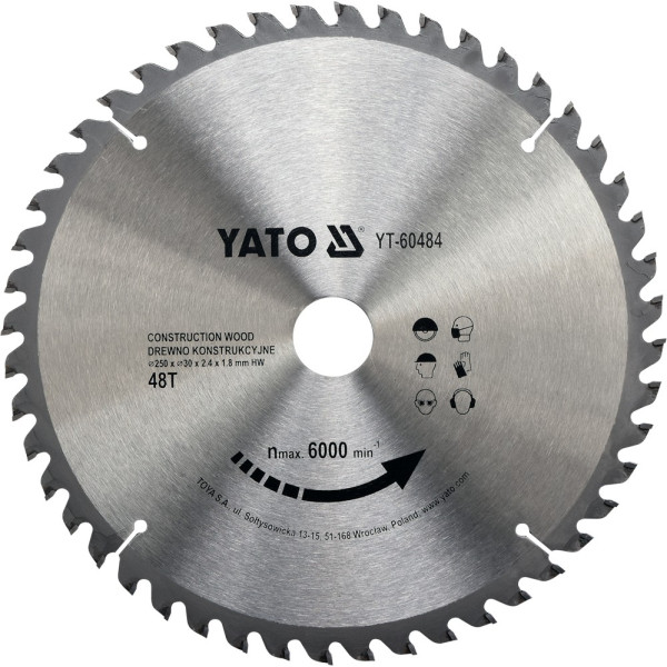 Yato Kotouč na stavební dřevo 250 x 30 mm 48z