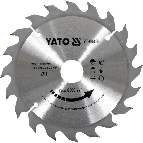 Yato Kotouč na dřevo 190 x 30 mm 20z