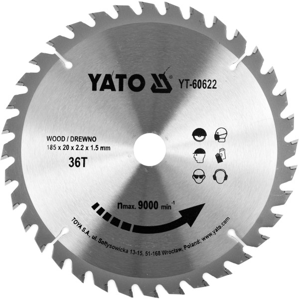 Yato Kotouč na dřevo 185 x 20 mm 36z