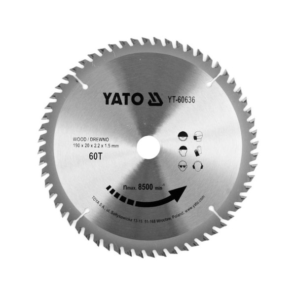 Yato Kotouč na dřevo 190 x 20 mm 60z
