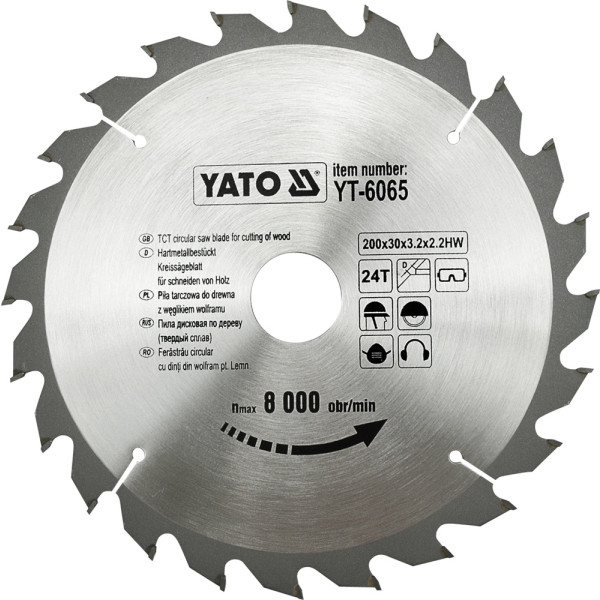 Yato Kotouč na dřevo 200 x 30 mm 24z