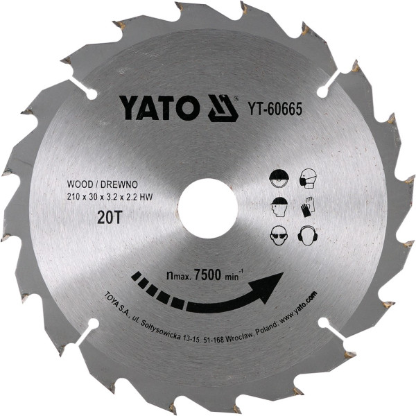 Yato Kotouč na dřevo 210 x 30 mm 20z