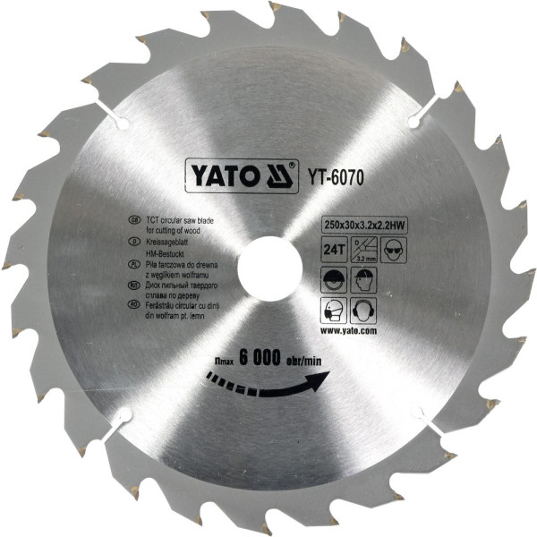 Yato Kotouč na dřevo 250 x 30 mm 24z