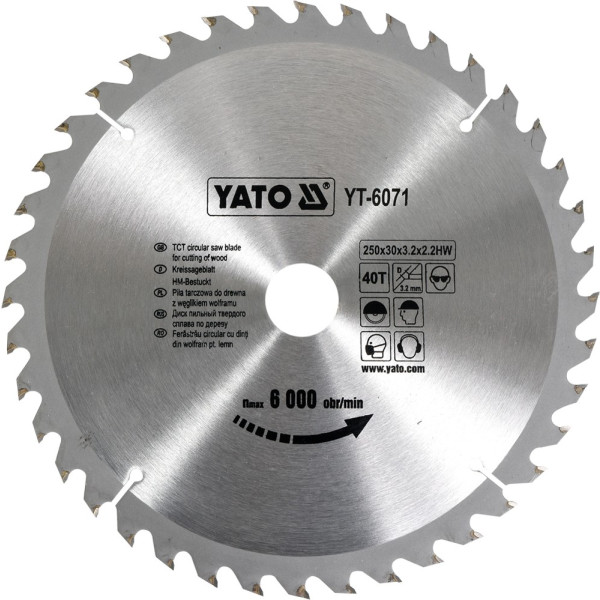 Yato Kotouč na dřevo 250 x 30 mm 40z
