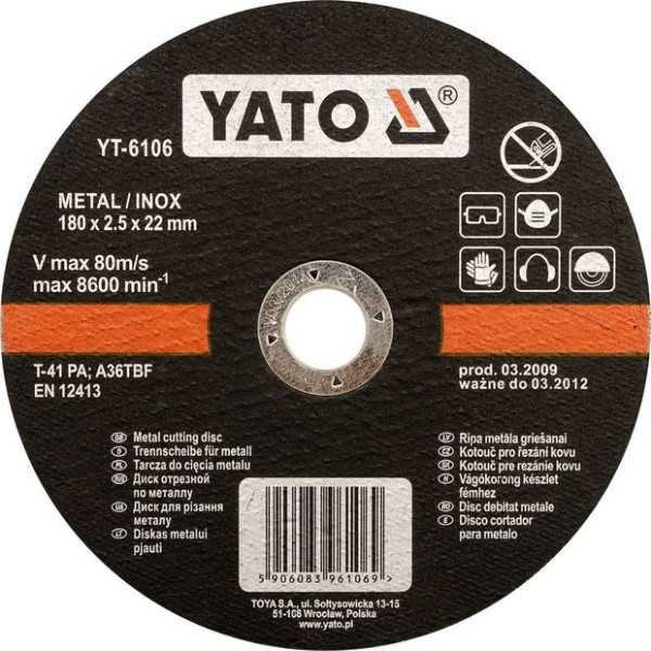 Yato Kotouč řezný na kov 115 x 22 x 1,2 mm INOX