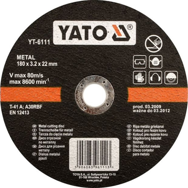 Yato Kotouč řezný na kov 400 x 32 x 4,0 mm